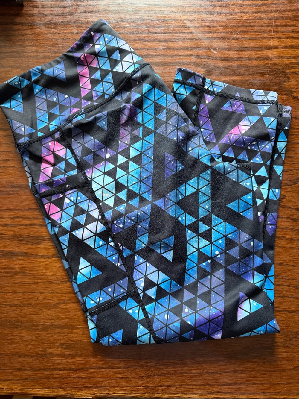 Constantly Varied Gear Black Blue Purple Geometric Capris